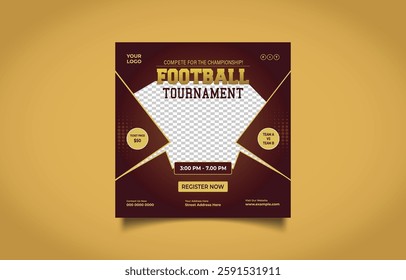 Football Tournament Flyer Template for Championship Event Promotion