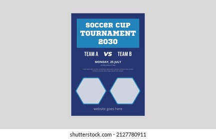 Football Tournament flyer template design. Soccer Cup Championship flyer poster leaflet design. Football league tournament flyer. cover, a4 size, flyer, print ready
