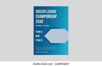 Football Tournament flyer template design. Soccer Cup Championship flyer poster leaflet design. Football league tournament flyer. cover, a4 size, flyer, print ready