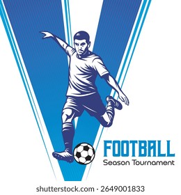Football tournament poster vector template 