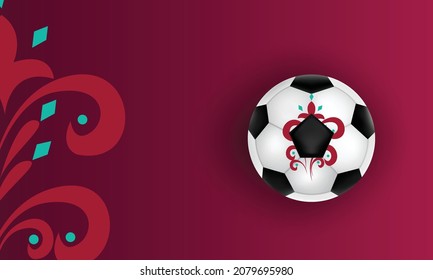 Football Tournament, soccer ball , Background Design Template, Vector , 2022