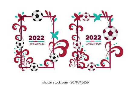 Football Tournament, soccer ball, Patterns Background Design Template, Vector , 2022