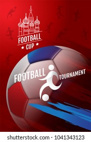 Football tournament, Soccer, cup, Design Background Template, Vector Illustration.