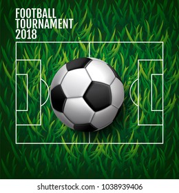 Football tournament, Soccer, cup, green field ,Design Background Template, Vector Illustration.