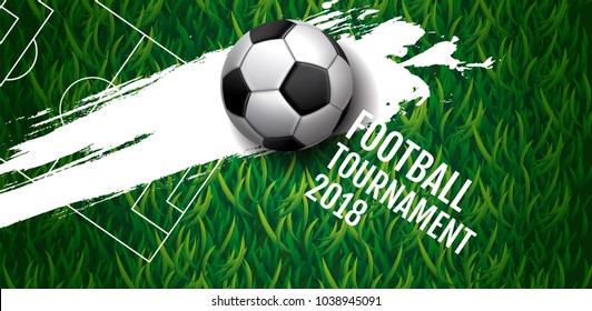 Football tournament, Soccer, cup, green field ,Design Background Template, Vector Illustration.