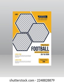 Football Tournament or Soccer League Championship Flyer and Poster Banner for Sport Events