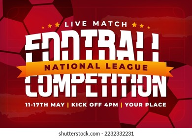 Football tournament, sport event background design template easy to customize simple and elegant design