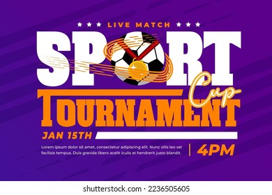 Football tournament, sport event background design template easy to customize simple and elegant design