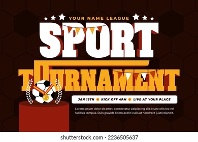 Football tournament, sport event background design template easy to customize simple and elegant design