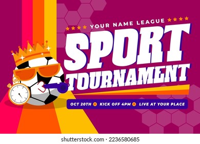 Football tournament, sport event background design template easy to customize simple and elegant design