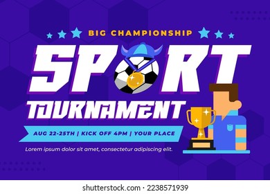 Football tournament, sport event background design template easy to customize simple and elegant design