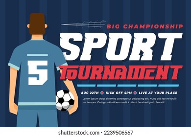 Football tournament, sport event background design template easy to customize simple and elegant design