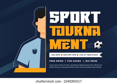 Football tournament, sport event background design template easy to customize simple and elegant design