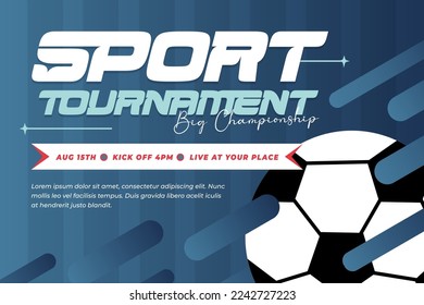 Football tournament, sport event background design template easy to customize simple and elegant design