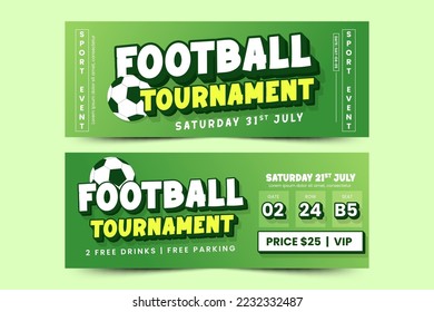 Football tournament, sport event banner design template easy to customize simple and elegant design