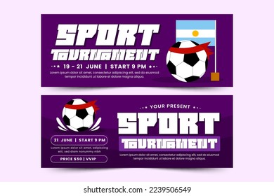 Football tournament, sport event banner design template easy to customize simple and elegant design