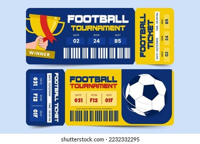 Torneo de fútbol, plantilla de diseño de entradas para eventos deportivos fácil de personalizar diseño simple y elegante