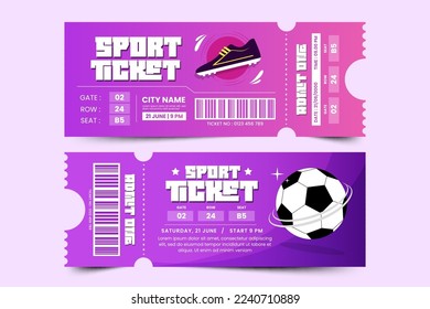 Football tournament, sport event ticket design template easy to customize simple and elegant design