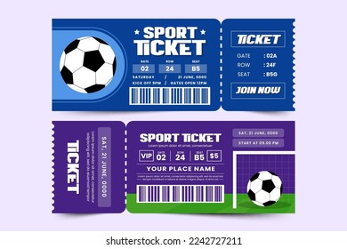 Torneo de fútbol, plantilla de diseño de entradas para eventos deportivos fácil de personalizar diseño simple y elegante