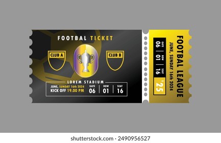 Football tournament sport event ticket template concept