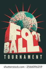 Football Tournament typographical vintage grunge style poster design. Retro vector illustration.