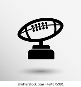 football trophy cup champion polished gridiron sculpture ball logo.