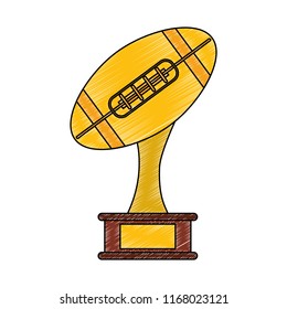 Football trophy cup scribble