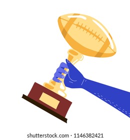 Football trophy design, vector illustration.