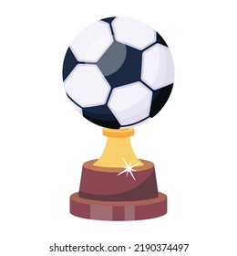 A football trophy flat icon design 