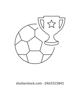 Football trophy icon line style isolated on white background. Vector illustration