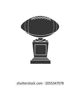 Football Trophy Icon Silhouette Illustration. American Award Vector Graphic Pictogram Symbol Clip Art. Doodle Sketch Black Sign.