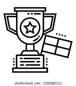 Football trophy line icon design, football championship 