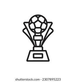 Football Trophy Outline Icon Vector Illustration