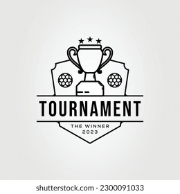 football trophy or soccer tournament logo vector illustration design. champion symbol