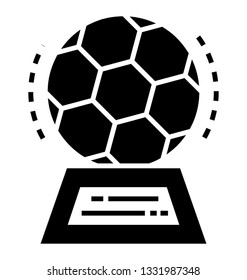 Football trophy solid icon design 