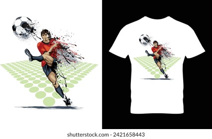 Football t-shirt design.Colorful and fashionable t-shirt design for men and women.