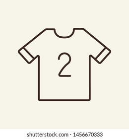 Football T-shirt line icon. Game, football, clothes. Sport concept. Vector illustration can be used for topics like sport, outdoor activities, healthy lifestyle