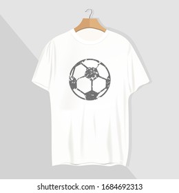 Football t-shirt on a grey backgropund. Mockup for your idea. Tshirt design