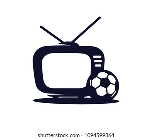 Football TV vector icon in a flat style isolated on white. Sports TV. Broadcast of the football match