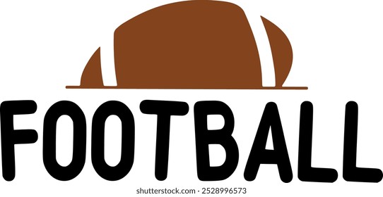 Tipografia de futebol clip art de sign no fundo isolado transparente branco liso para cartão, camisa, capuz, moletom, vestuário, cartão, tag, caneca, ícone, cartaz ou distintivo