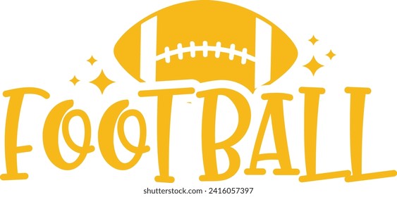 Football typography design on plain white transparent isolated background for card, shirt, hoodie, sweatshirt, apparel, card, tag, mug, icon, poster or badge