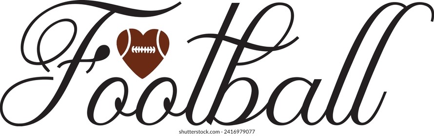 Football typography design on plain white transparent isolated background for card, shirt, hoodie, sweatshirt, apparel, card, tag, mug, icon, poster or badge