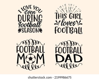 Football typography t-shirt design vector file