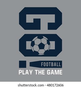 Football typography, t-shirt graphics, vectors