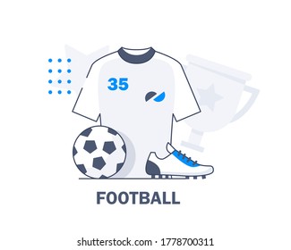 Football uniform and shoes,flat design icon vector illustration