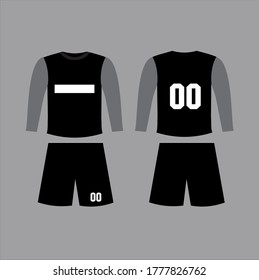 Football uniform template front and back view. Spor , uniform for soccer, model of sportswear. Vector illustration