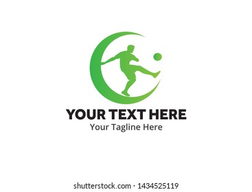 football unique simple logo creative design in flat style with color . soccer creative simple logo creative design in flat style with color