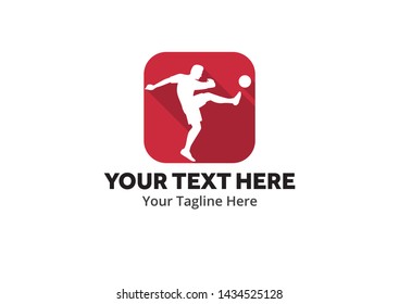 football unique simple logo creative design in flat style with color . soccer creative simple logo creative design in flat style with color