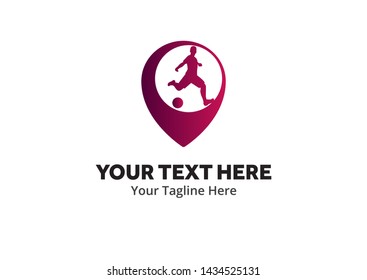 football unique simple logo creative design in flat style with color . soccer creative simple logo creative design in flat style with color
