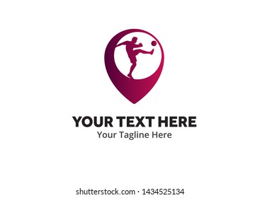 football unique simple logo creative design in flat style with color . soccer creative simple logo creative design in flat style with color
